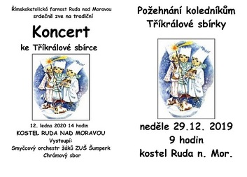 Požehnání koledníků a Koncert ke Tříkrálové sbírce