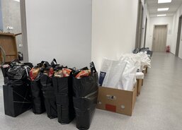 Připravené tašky pro uprchlíky